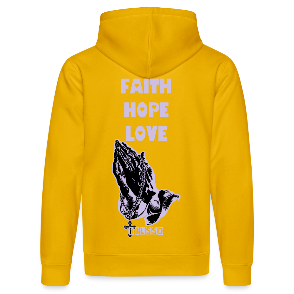 FAITH-HOPE-LOVE|Unisex|Bio Hoodie - Spektralgelb