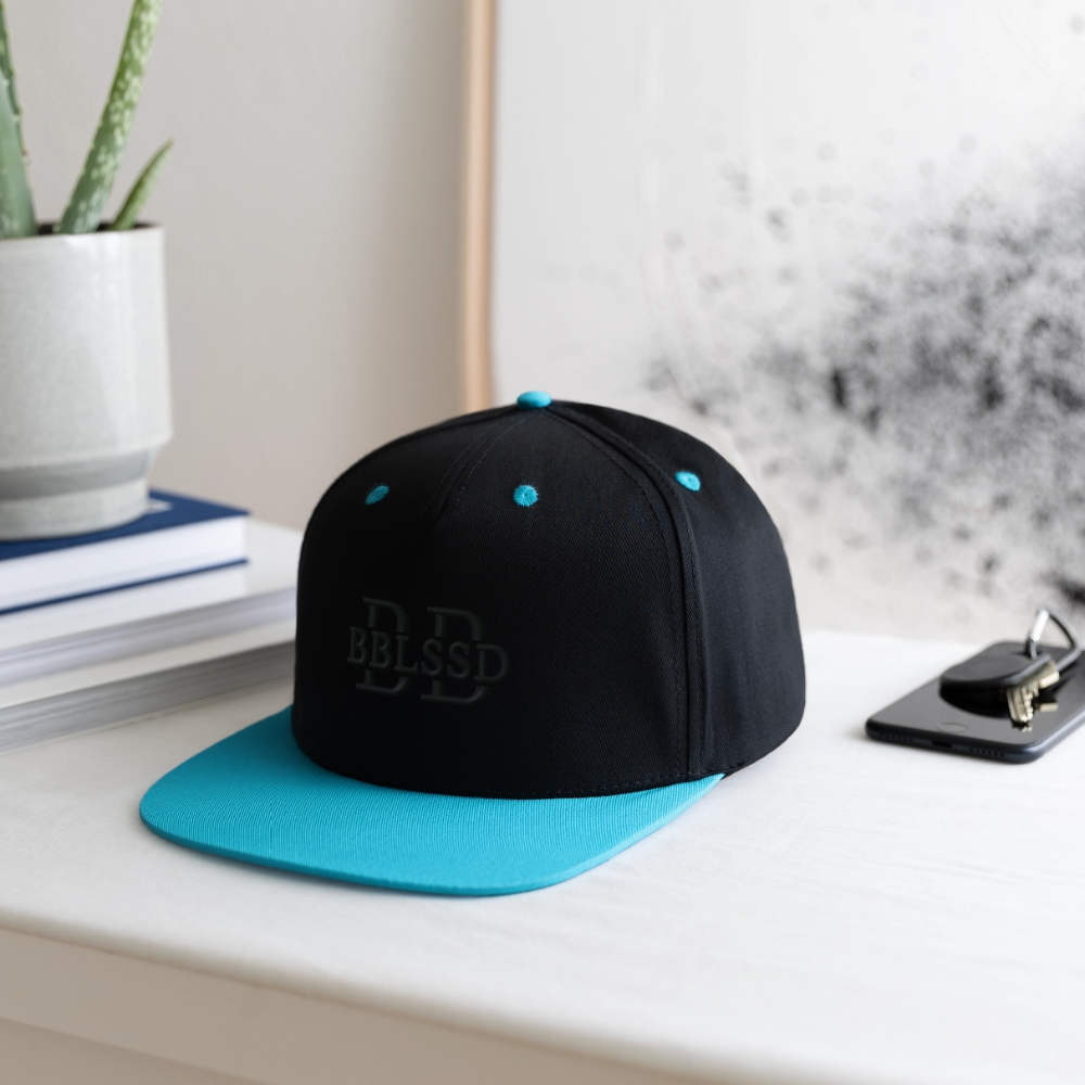 Snapback-Cap - Schwarz/Türkis
