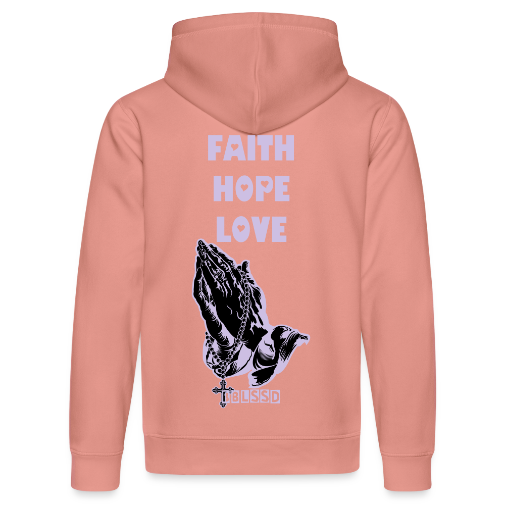 FAITH-HOPE-LOVE|Unisex|Bio Hoodie - Altrosa