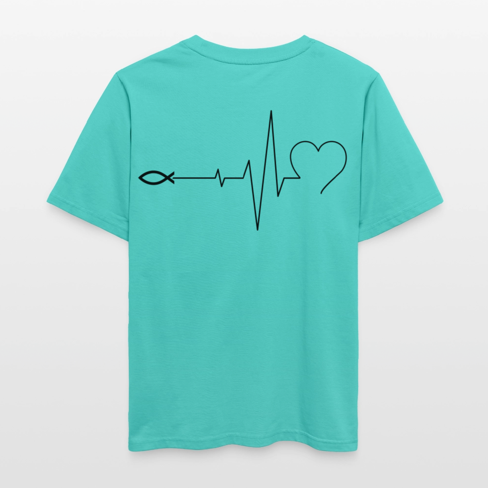 Faith Pulse| Faith-Life-Love|Bio T-Shirt| - Poolblau