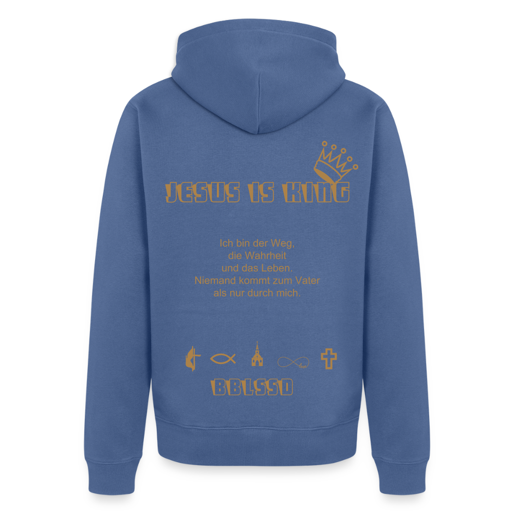 Kapuzenjacke|Jesus is King| Unisex - Taubenblau