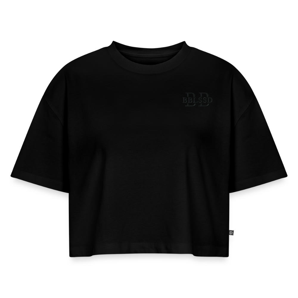 Oversized Bio Cropped T-Shirt |BBLSSD| - Schwarz