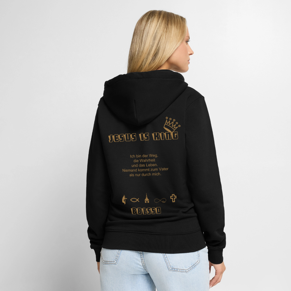 Kapuzenjacke|Jesus is King| Unisex - Schwarz