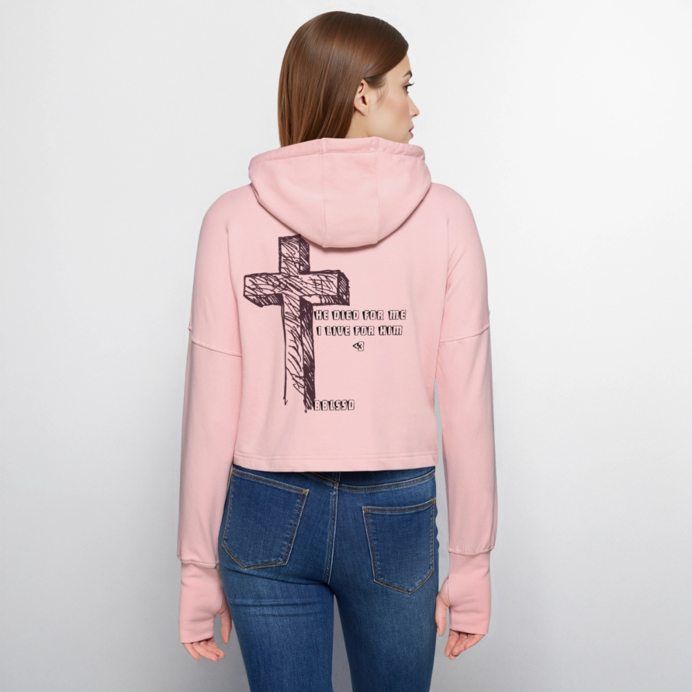 Cropped Hoodie /HE DIED FOR ME/ - Hellrosa