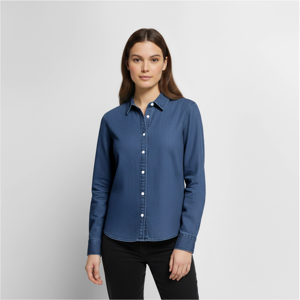 Jeanshemd |Damen - verwaschenes Mittelblau 
