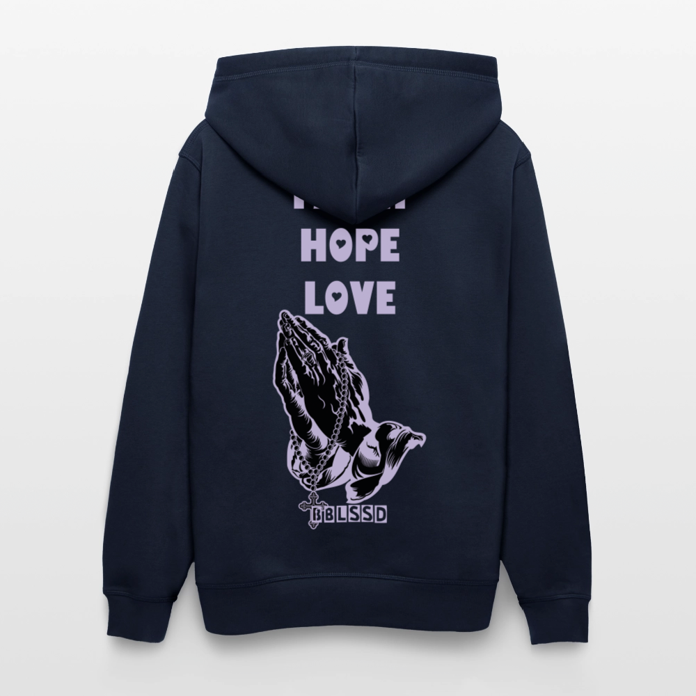 FAITH-HOPE-LOVE|Unisex|Bio Hoodie - French Navy