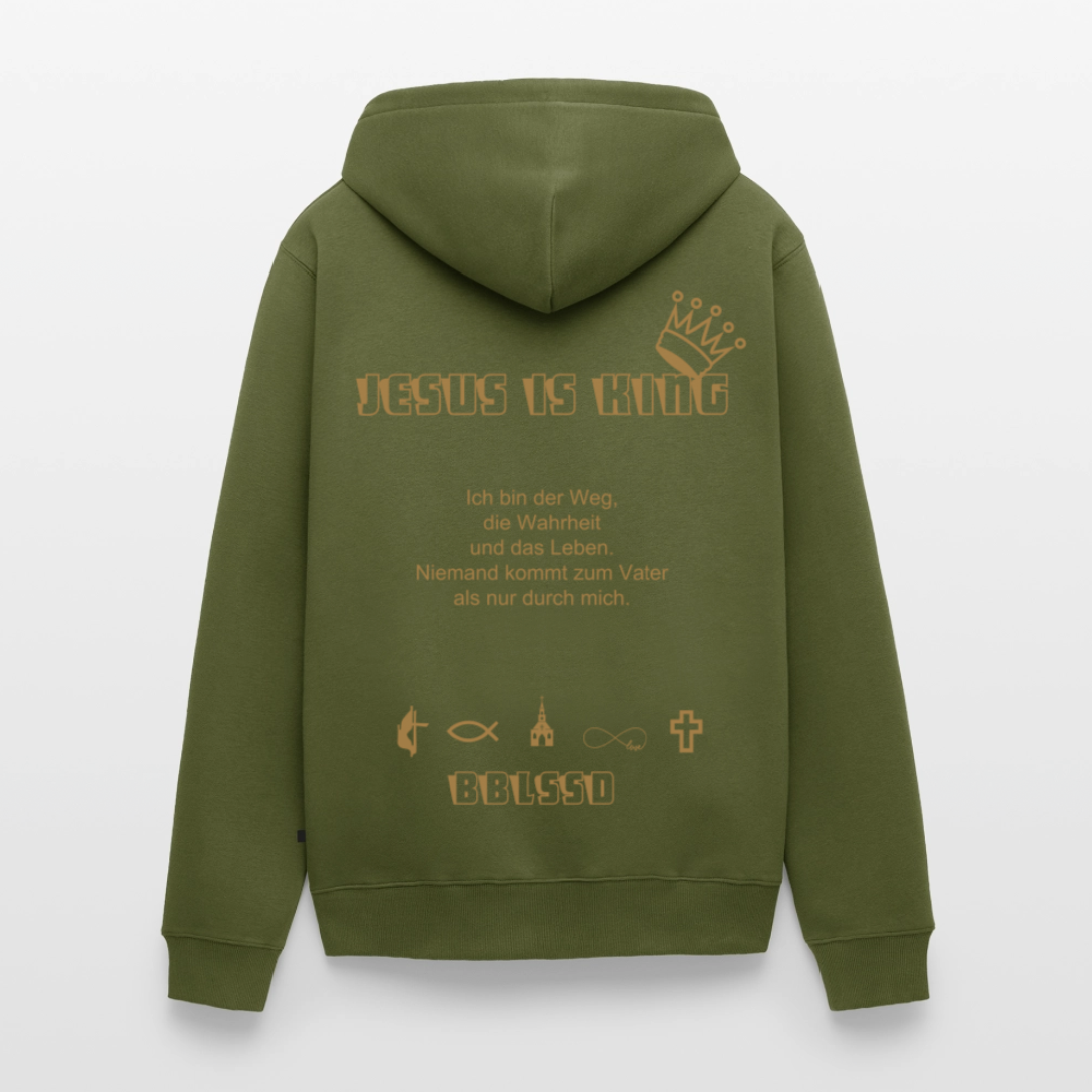 Kapuzenjacke|Jesus is King| Unisex - Khaki