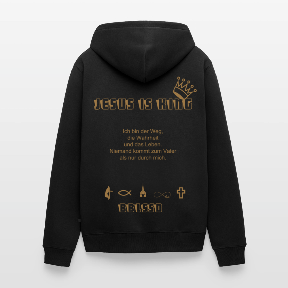 Kapuzenjacke|Jesus is King| Unisex - Schwarz