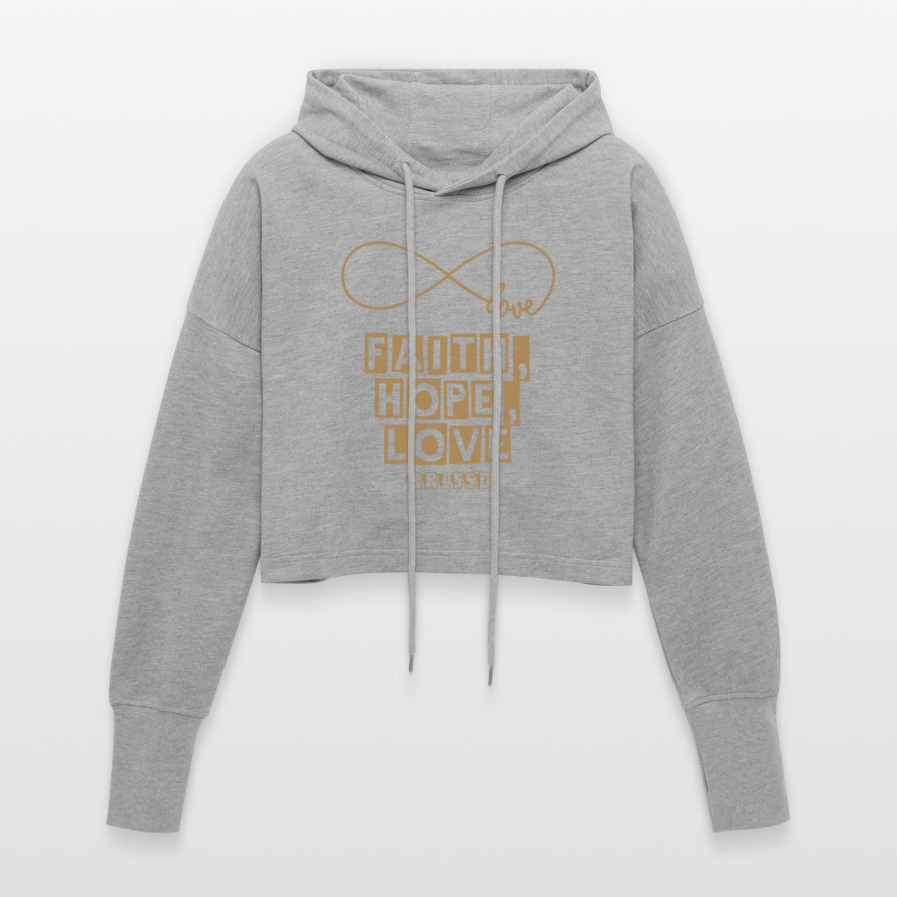Cropped Frauen Hoodie - Grau meliert