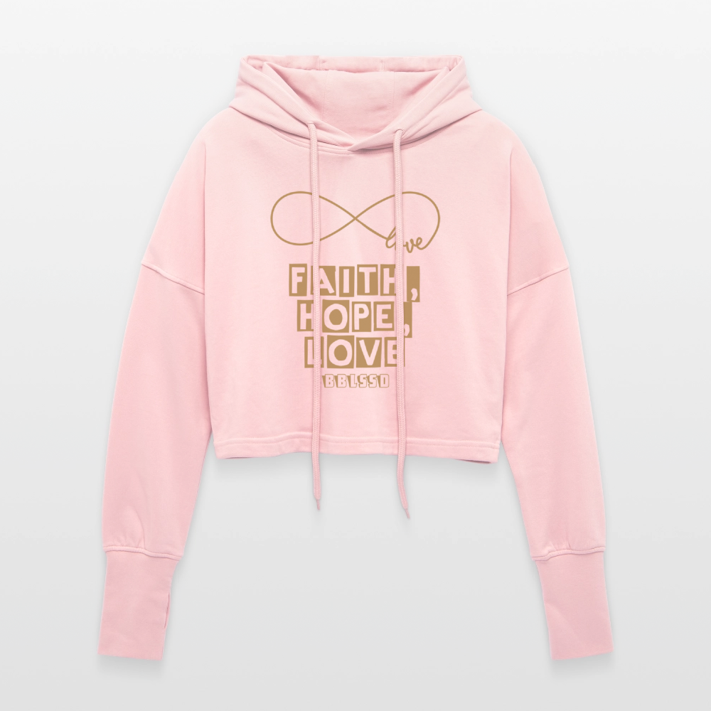 Cropped Frauen Hoodie - Hellrosa