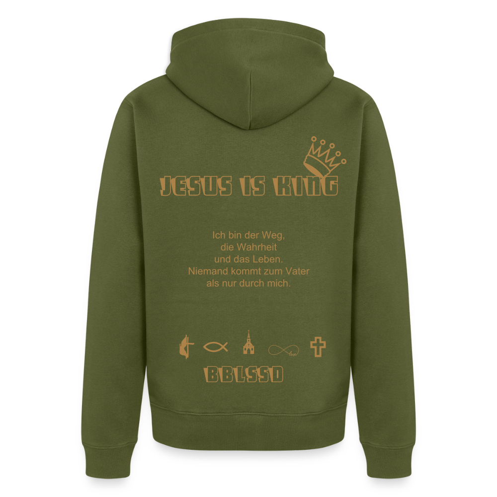 Kapuzenjacke|Jesus is King| Unisex - Khaki
