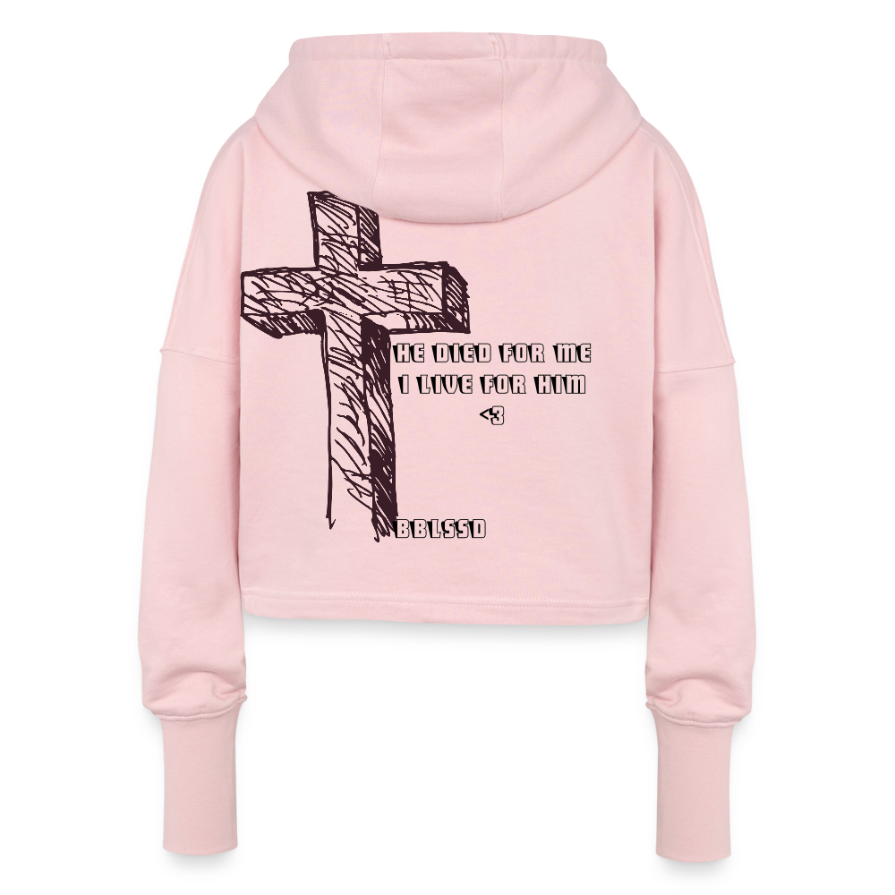 Cropped Hoodie /HE DIED FOR ME/ - Hellrosa