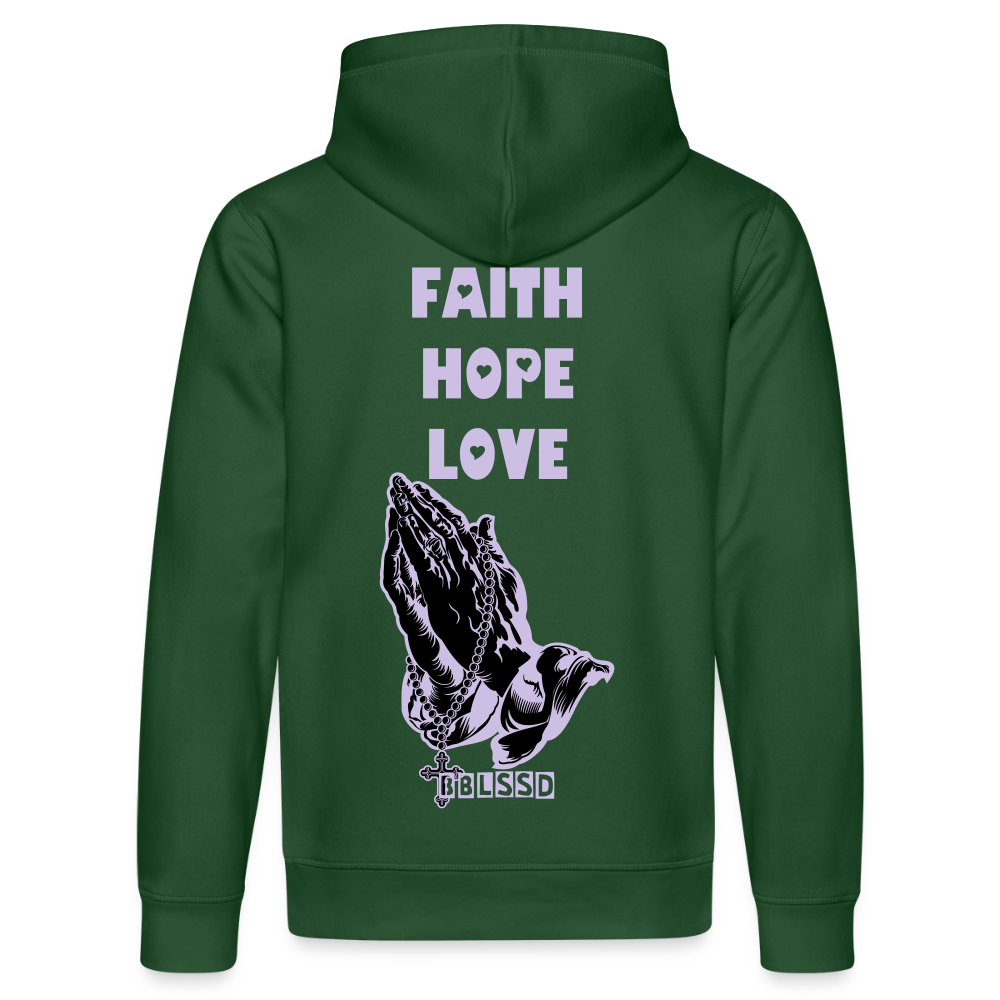FAITH-HOPE-LOVE|Unisex|Bio Hoodie - Flaschengrün