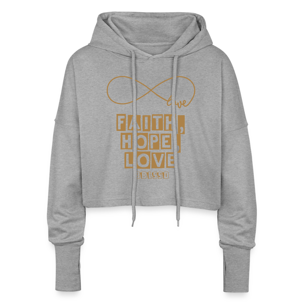 Cropped Frauen Hoodie - Grau meliert