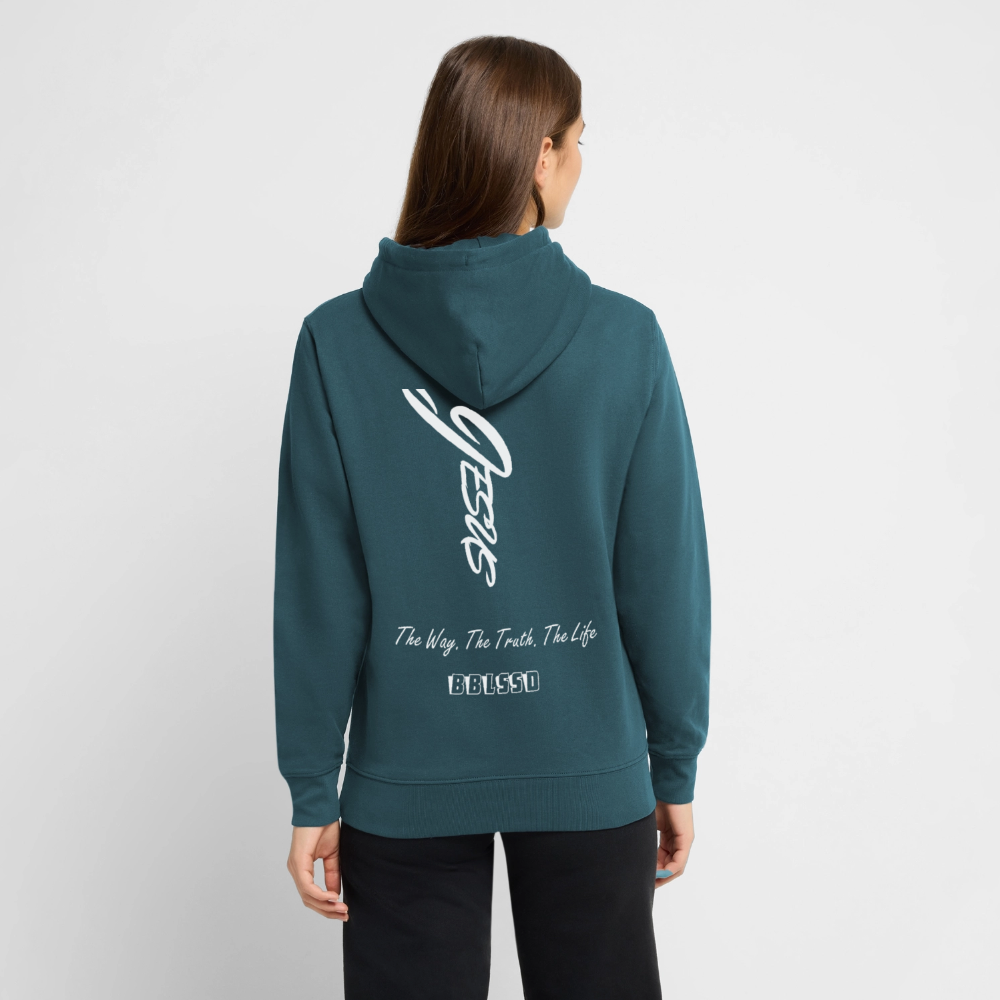 Bio-Hoodie |The Way. The Truth. The Life| - Dunkles Petrol