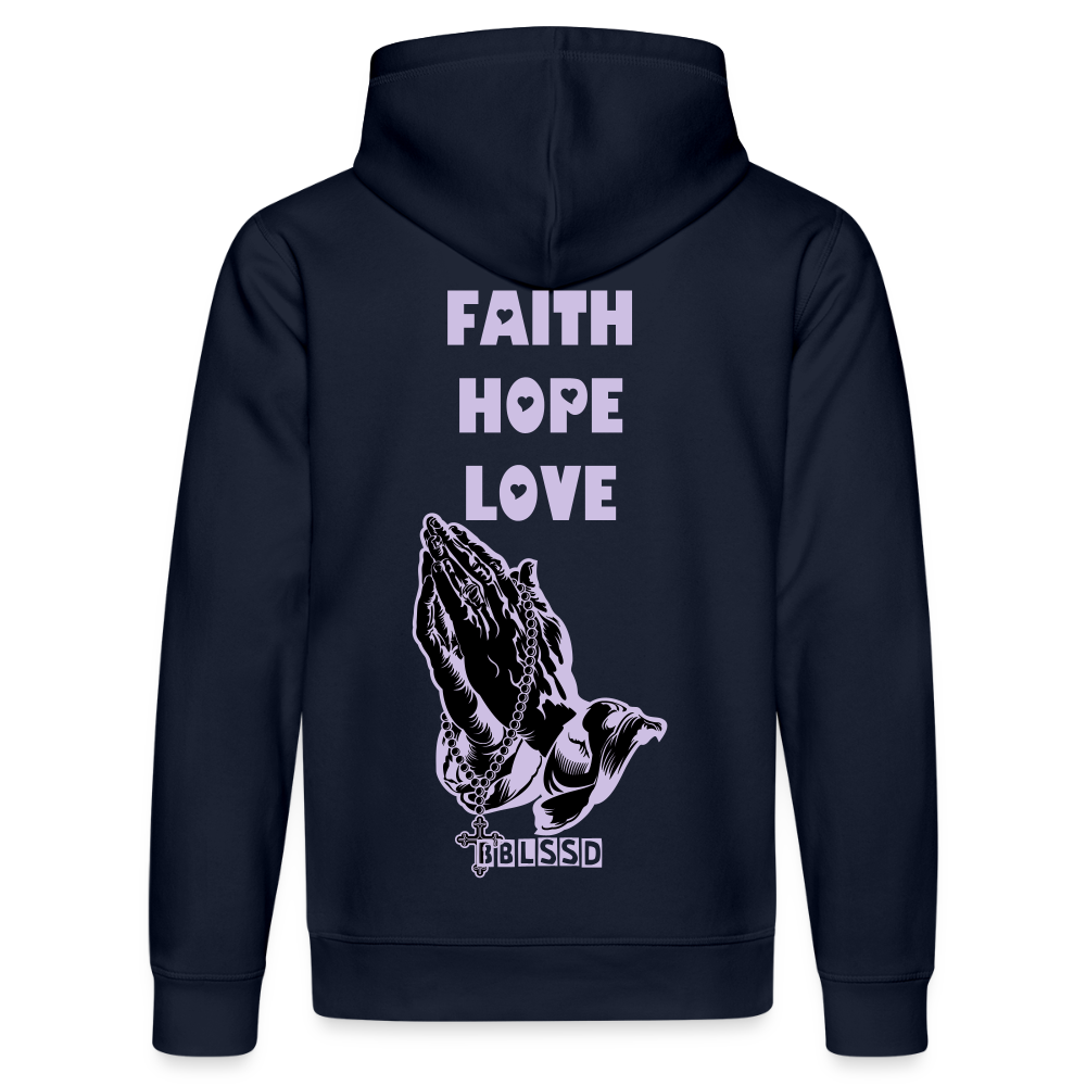 FAITH-HOPE-LOVE|Unisex|Bio Hoodie - French Navy