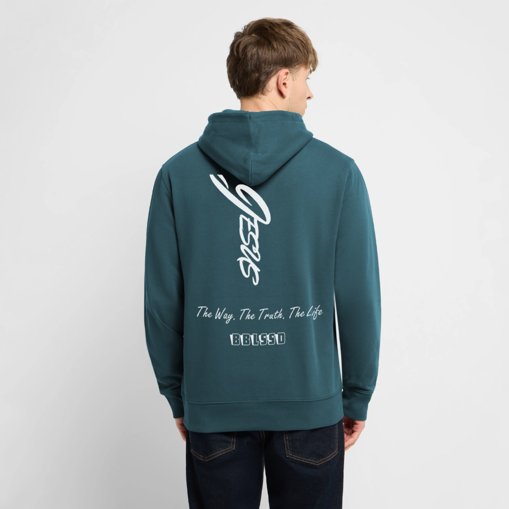 Bio-Hoodie |The Way. The Truth. The Life| - Dunkles Petrol
