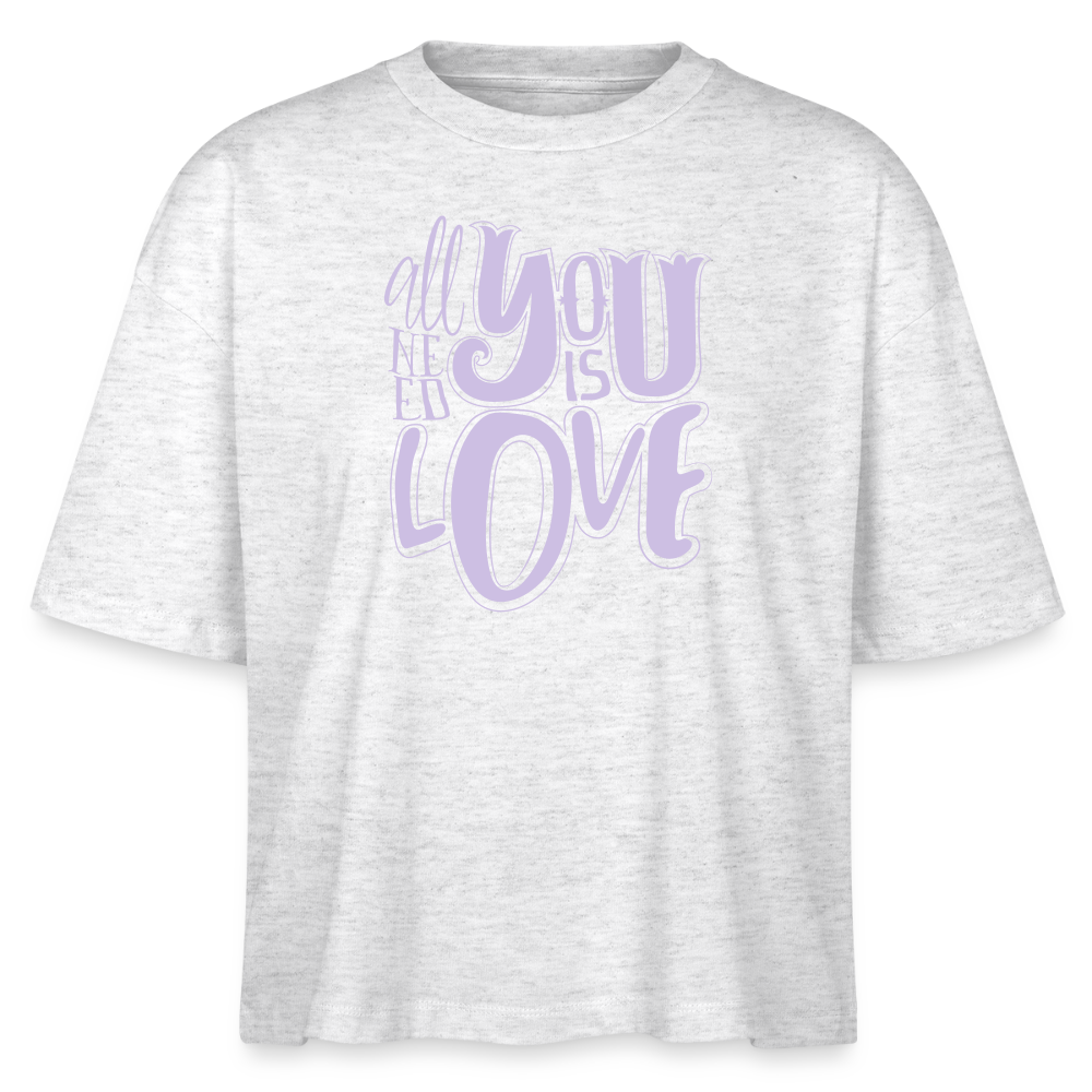 Boxy Bio-T-Shirt - Weiß meliert