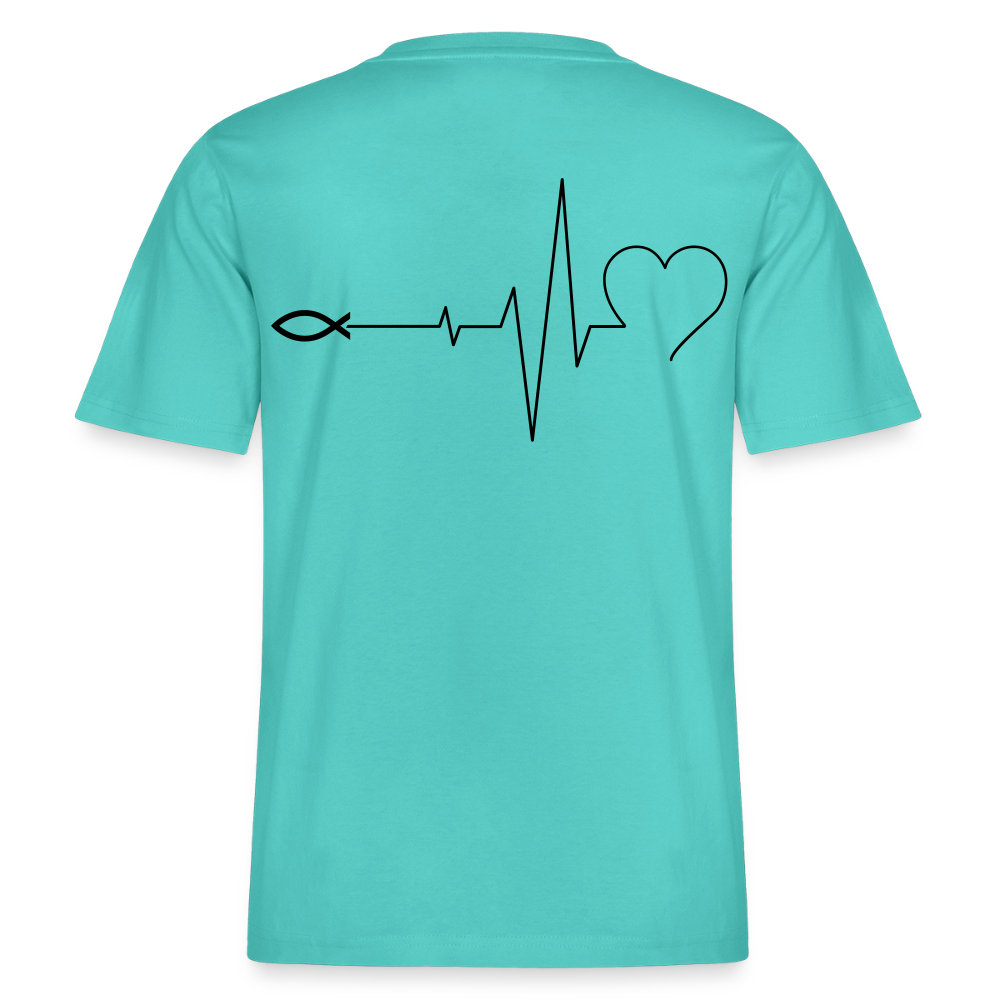 Faith Pulse| Faith-Life-Love|Bio T-Shirt| - Poolblau