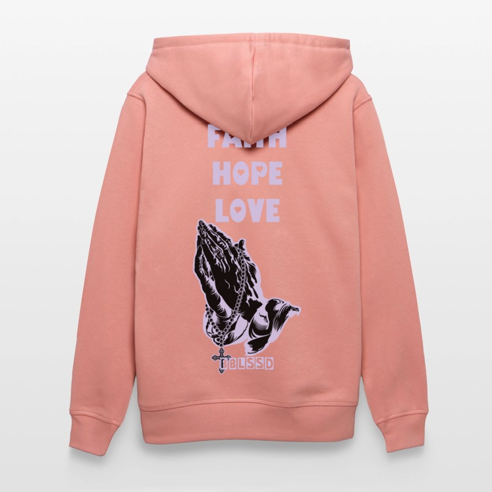 FAITH-HOPE-LOVE|Unisex|Bio Hoodie - Altrosa