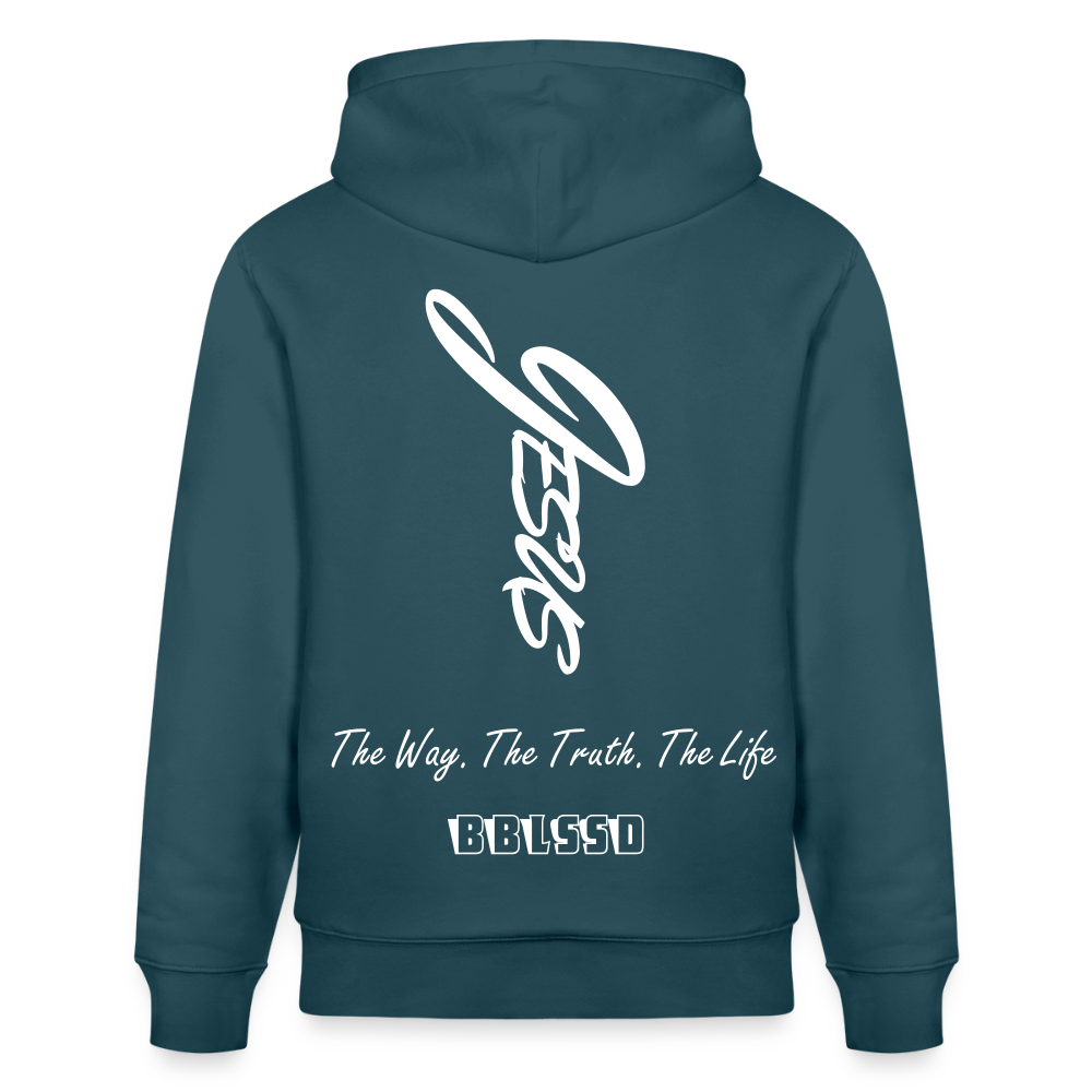 Bio-Hoodie |The Way. The Truth. The Life| - Dunkles Petrol