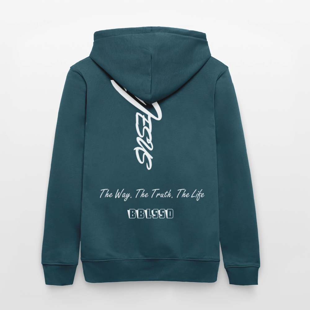 Bio-Hoodie |The Way. The Truth. The Life| - Dunkles Petrol