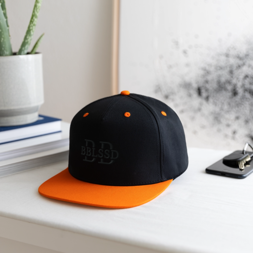 Snapback-Cap - Schwarz/Neonorange