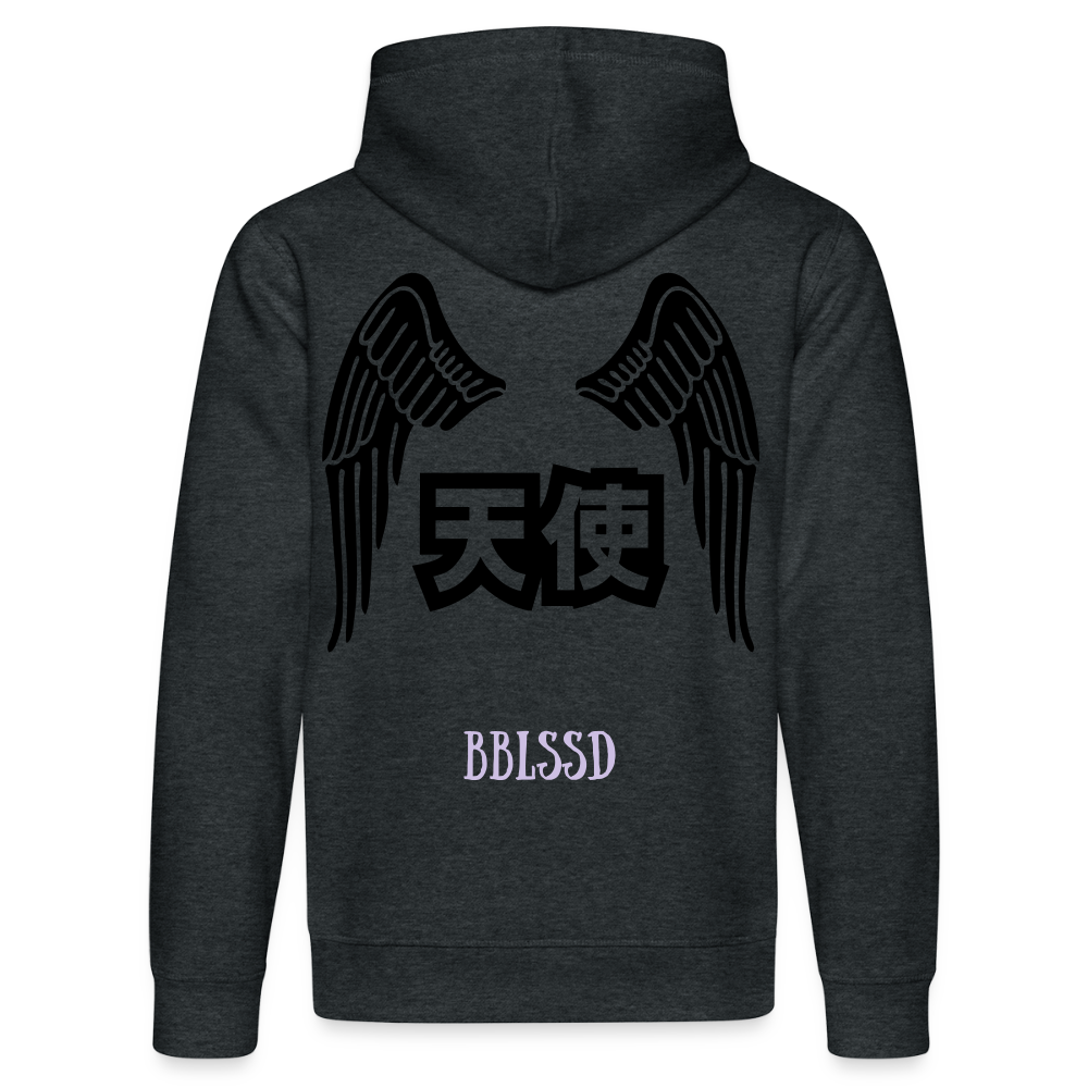Unisex-Bio-Hoodie| ENGEL| BBLSSD - Dunkelgrau meliert