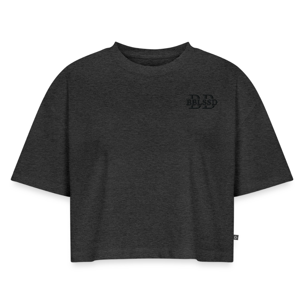 Oversized Bio Cropped T-Shirt |BBLSSD| - Anthrazit meliert