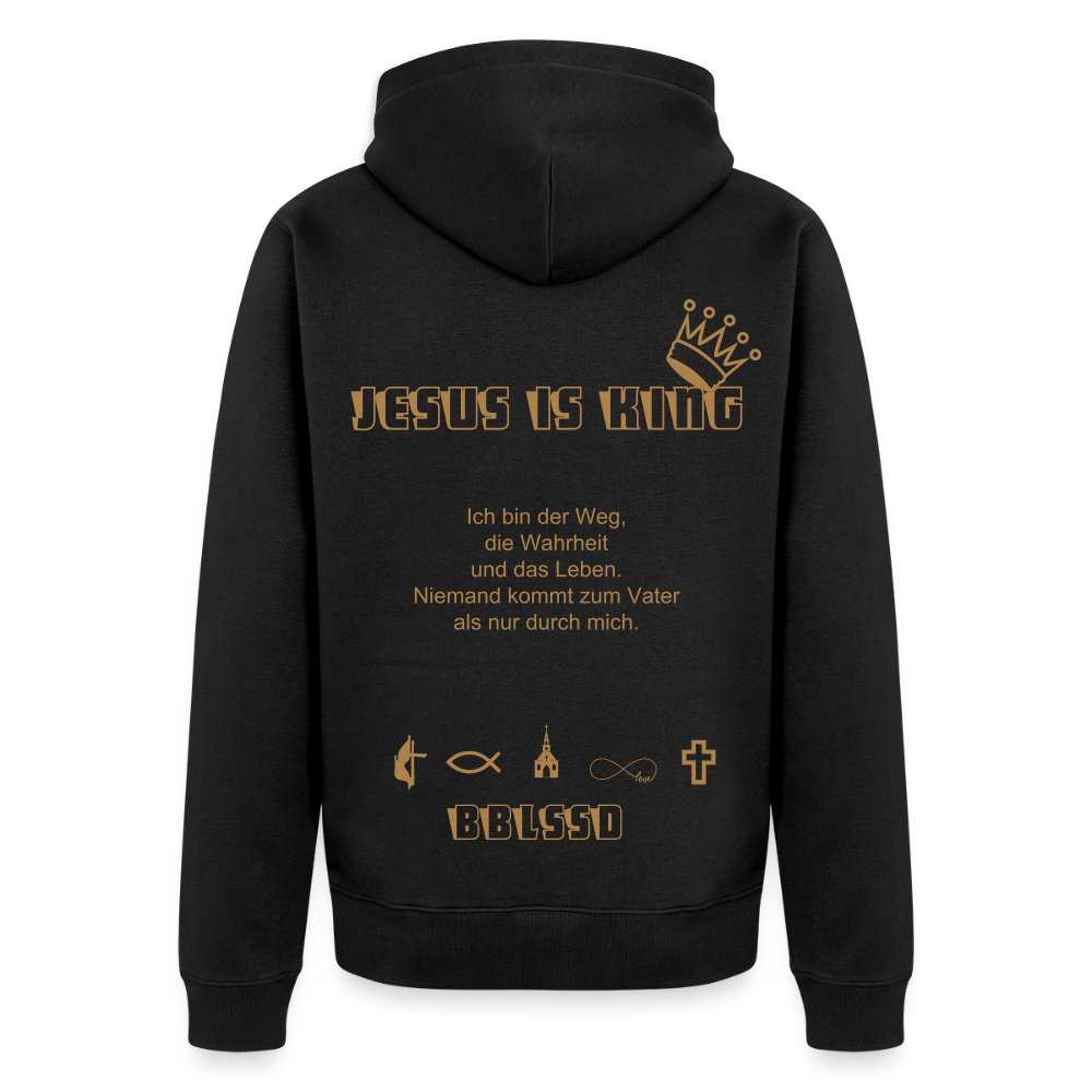 Kapuzenjacke|Jesus is King| Unisex - Schwarz