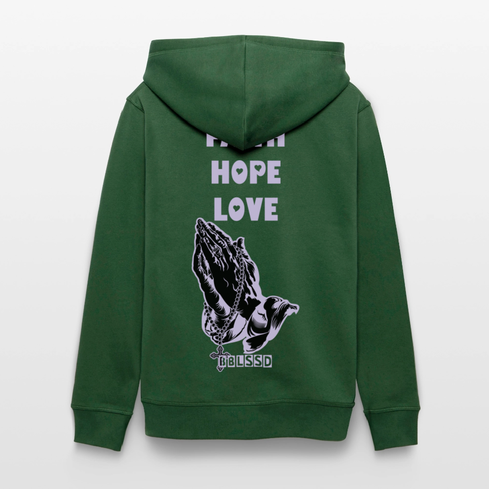 FAITH-HOPE-LOVE|Unisex|Bio Hoodie - Flaschengrün