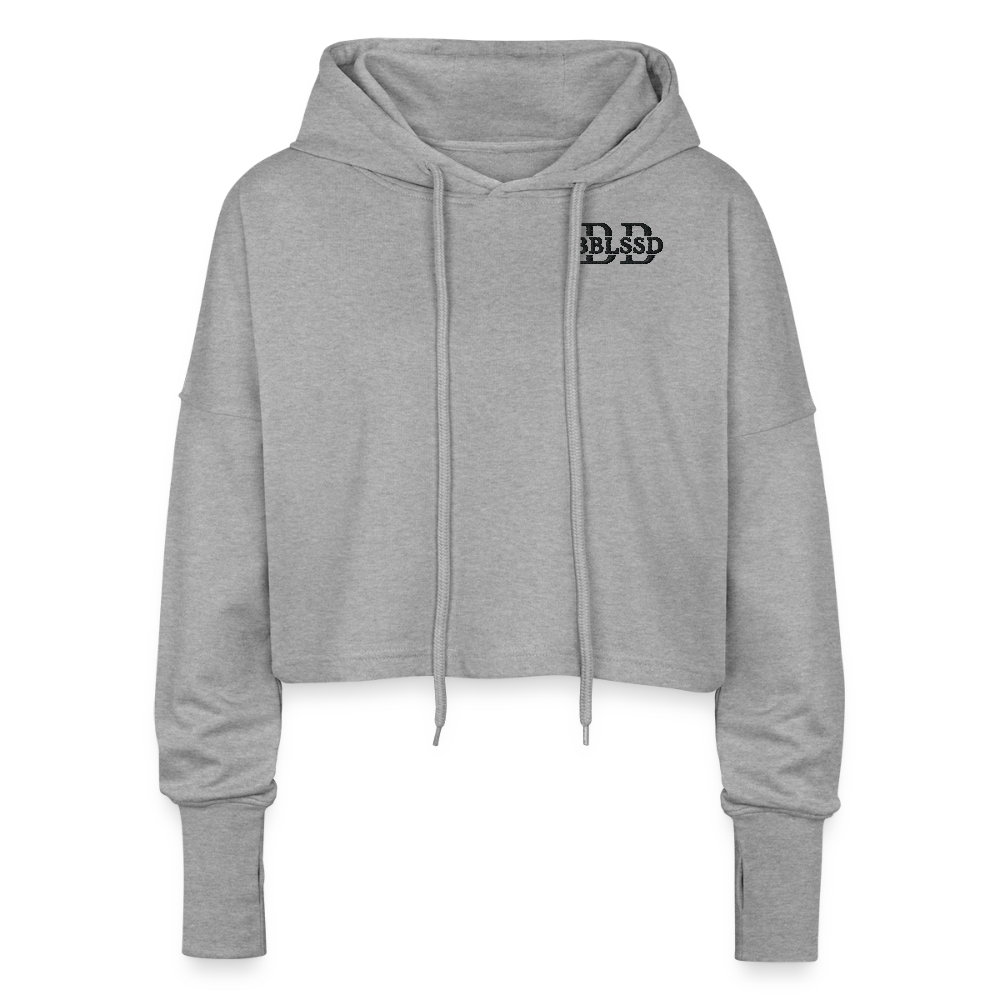 Cropped Hoodie /HE DIED FOR ME/ - Grau meliert